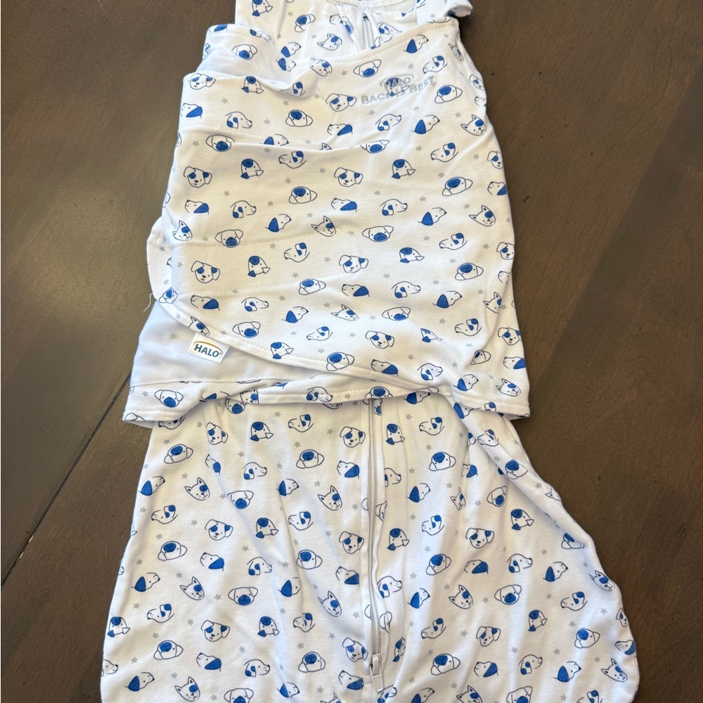 HALO Baby Blue Puppy Print Swaddle Sleep Sack - Kids Pajamas